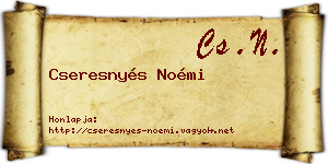 Cseresnyés Noémi névjegykártya