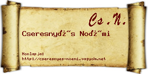 Cseresnyés Noémi névjegykártya
